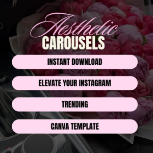 100 Aesthetic Pink Instagram Carousel Templates – Editable Canva PLR & MRR Bundle