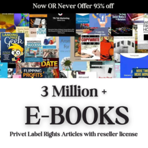 3 Million+ Ebooks + 3 Million PLR Articles Bonus with reseller rights