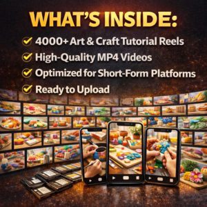 4000+ DIY Art & Craft Reels Bundle | PLR MRR Content Pack for Instagram, TikTok & YouTube | Instant Digital Download