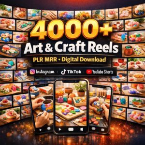 4000+ DIY Art & Craft Reels Bundle | PLR MRR Content Pack for Instagram, TikTok & YouTube | Instant Digital Download